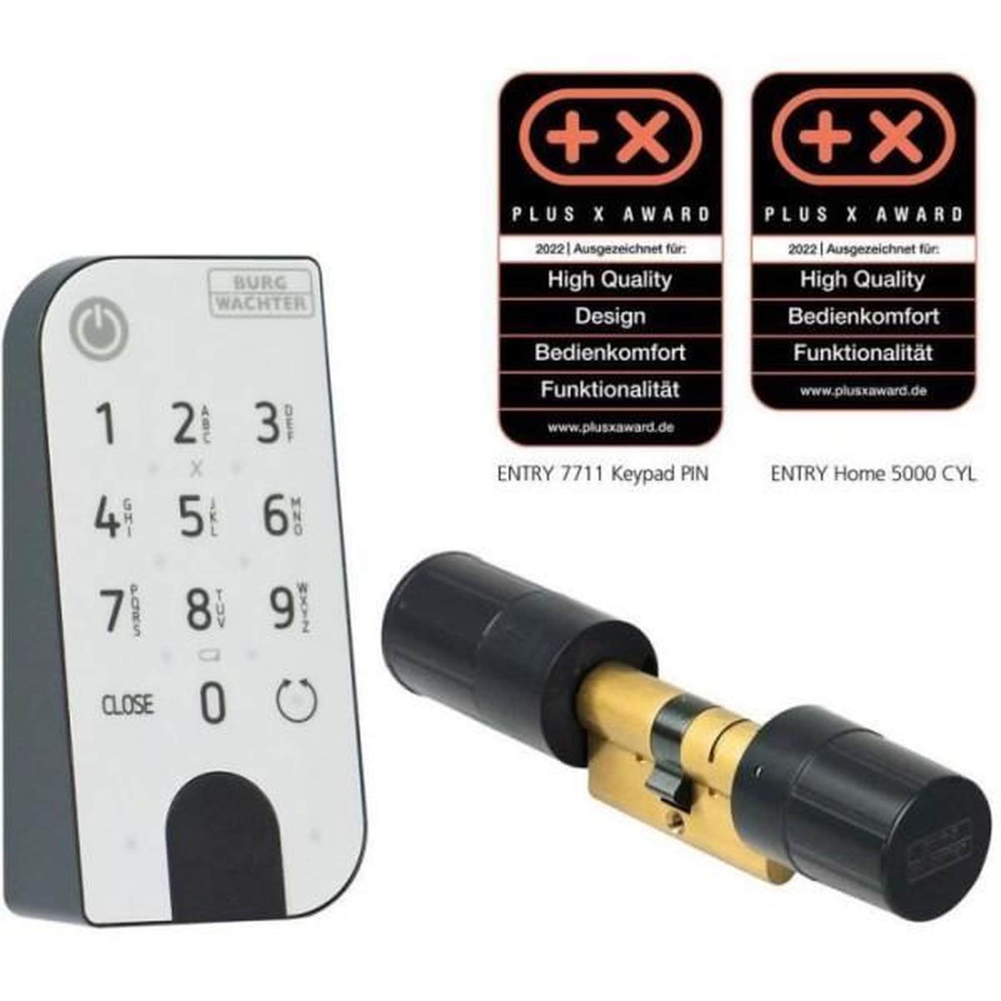 Voir la diapositive 2 : BURG WACHTER Cylindre électronique burg-wächter secuentry home 5001 avec clavier pincode entry - 6 utilisateurs