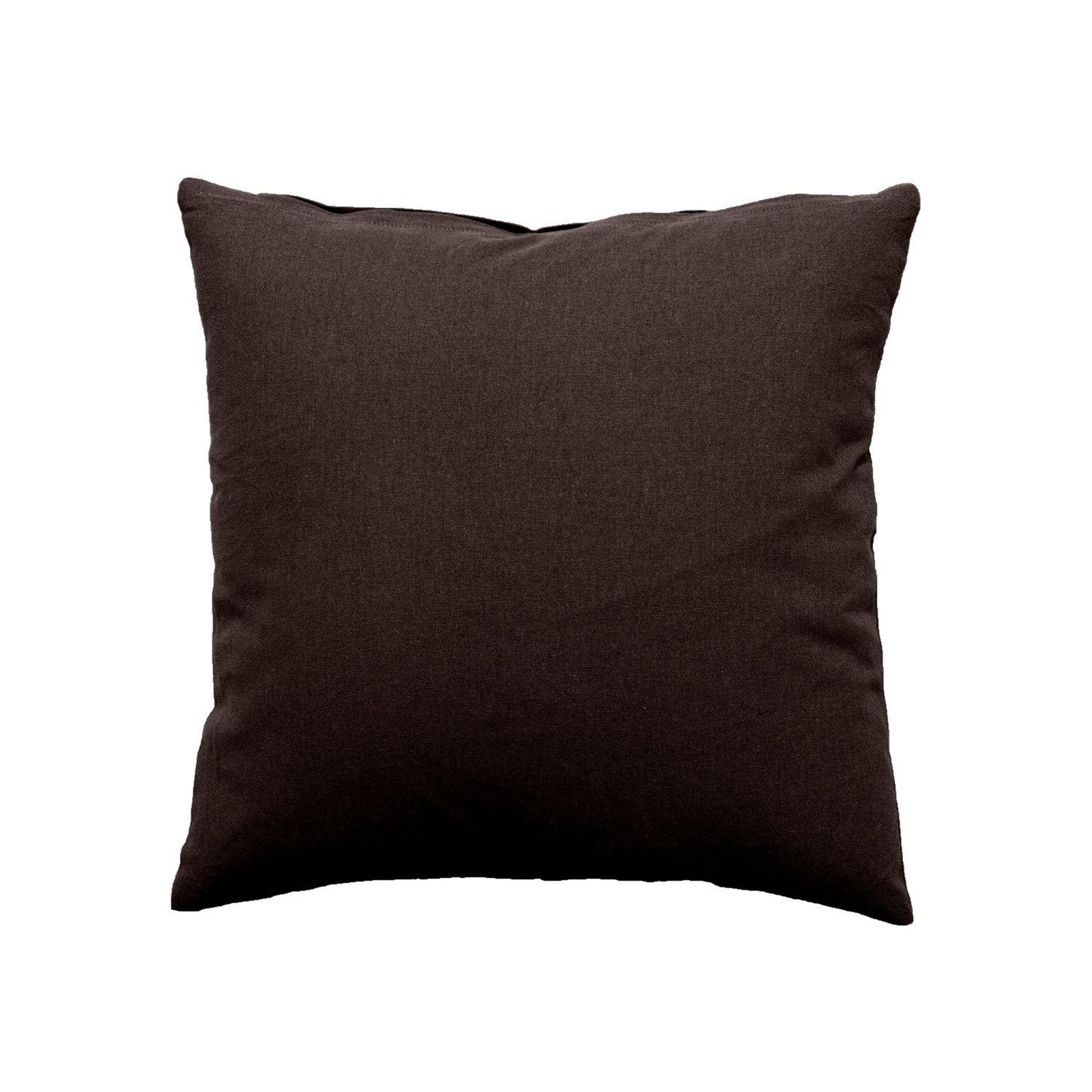 TOILINUX Petit coussin déhoussable panama - 40 x 40 cm - marron chocolat fondu. Coloris disponibles : Orange
