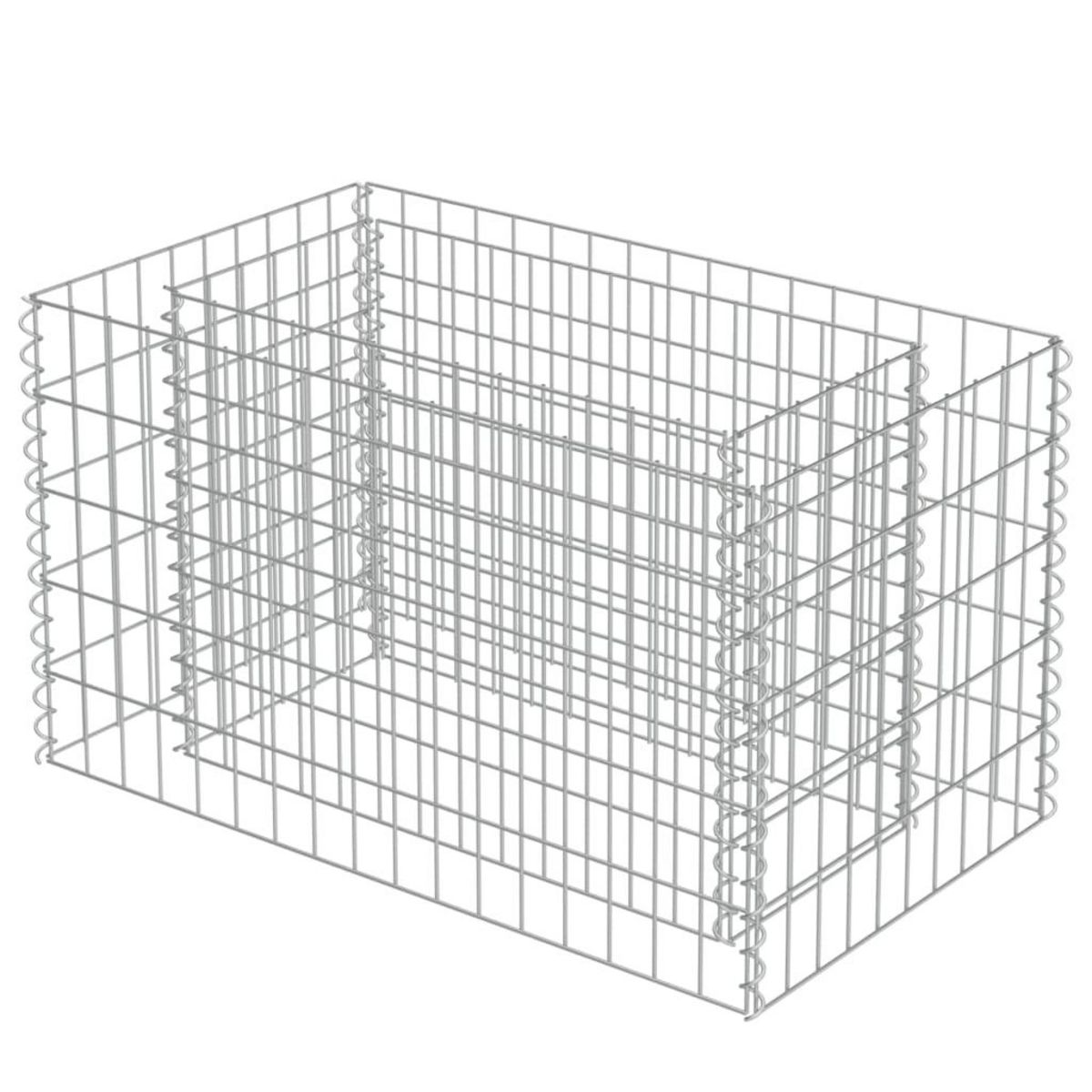 VIDAXL Lit sureleve a gabion Acier galvanise 90x50x50 cm