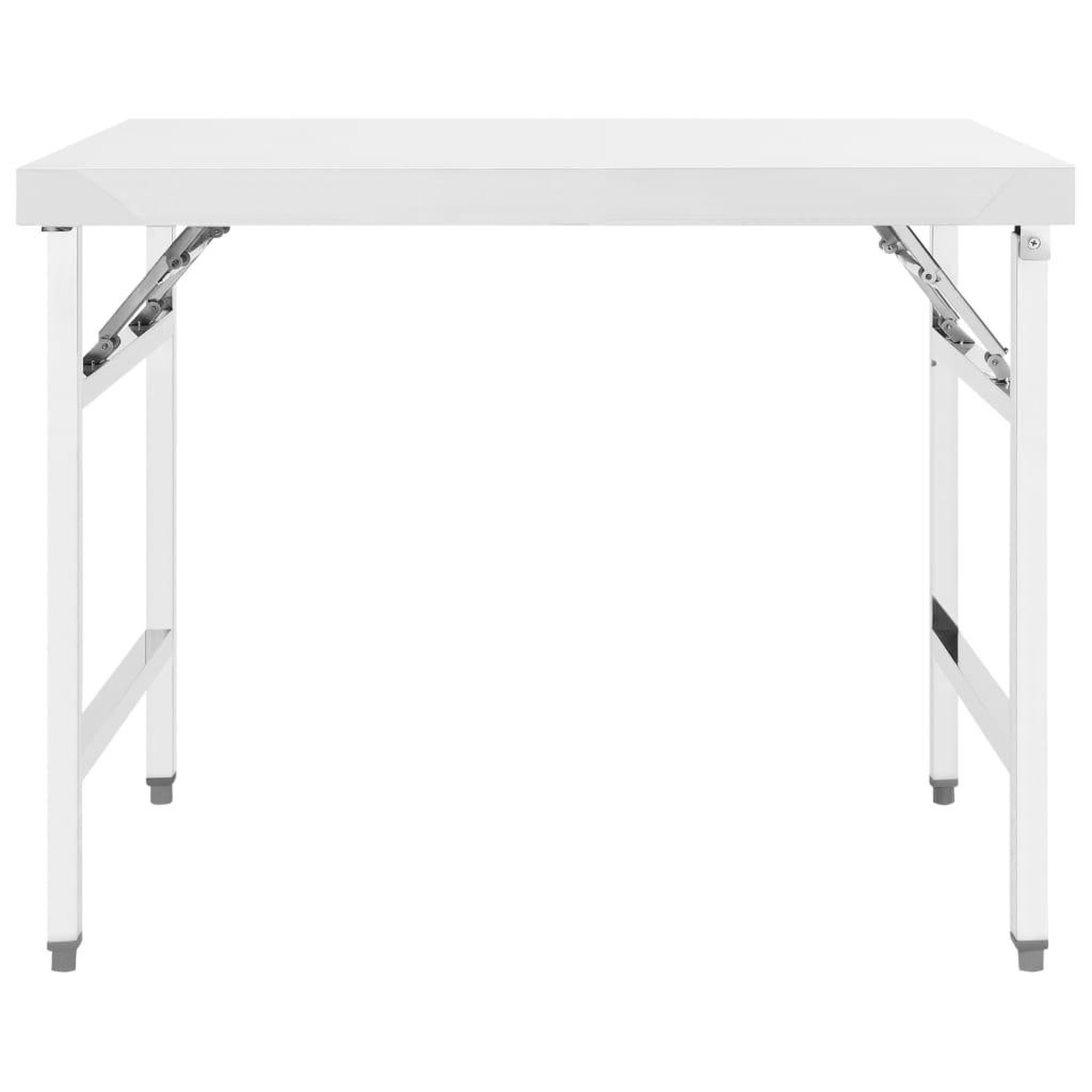 Voir la diapositive 2 : VIDAXL Table de travail pliable de cuisine 100x60x80 cm Inox