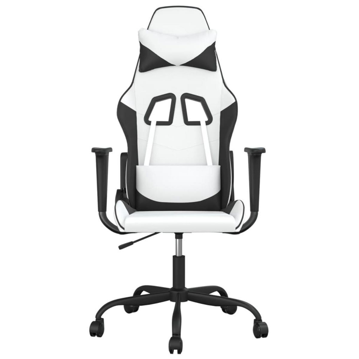 VIDAXL Chaise de jeu Blanc et noir Similicuir