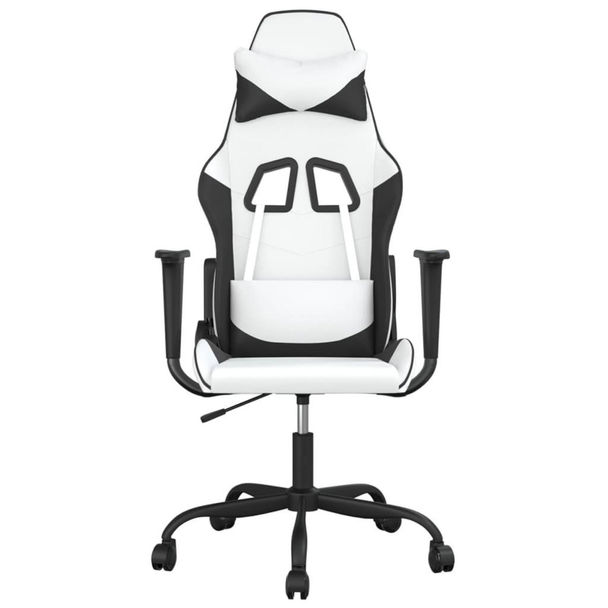 VIDAXL Chaise de jeu Blanc et noir Similicuir