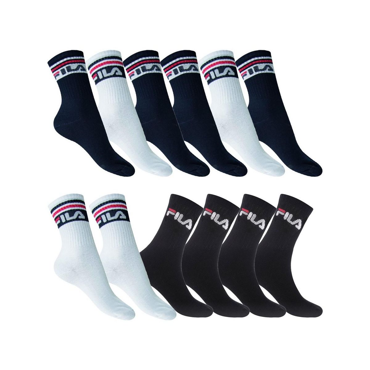 FILA Pack Surprise de 12 Paires de chaussettes tennis Femme