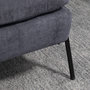 Voir la diapositive 5 : HOMCOM Fauteuil lounge style néo-rétro avec repose-pied - dossier inclinable - structure acier noir accoudoirs bois hévéa revêtement velours cotelé gris