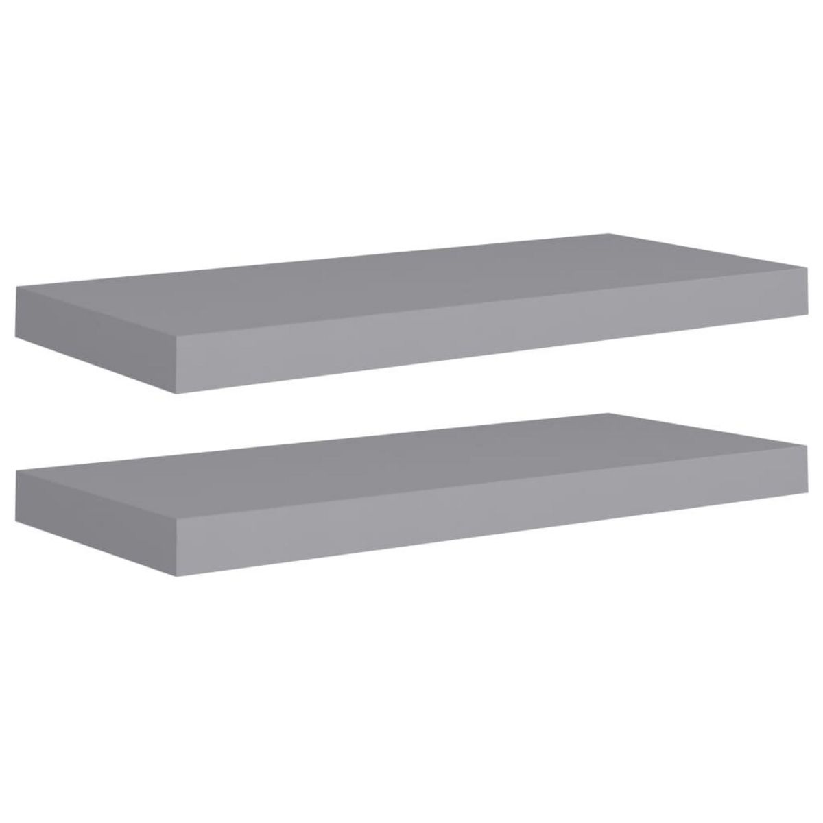VIDAXL Etageres murales flottantes 2 pcs Gris 60x23,5x3,8 cm MDF