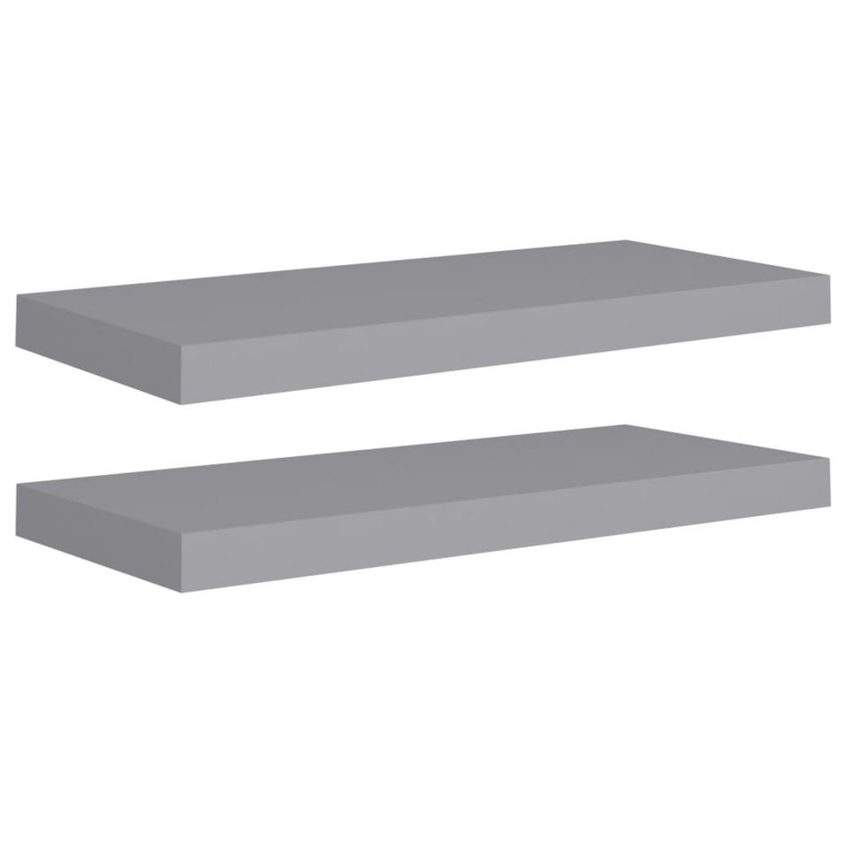 VIDAXL Etageres murales flottantes 2 pcs Gris 60x23,5x3,8 cm MDF