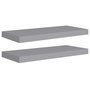 Voir la diapositive 2 : VIDAXL Etageres murales flottantes 2 pcs Gris 60x23,5x3,8 cm MDF
