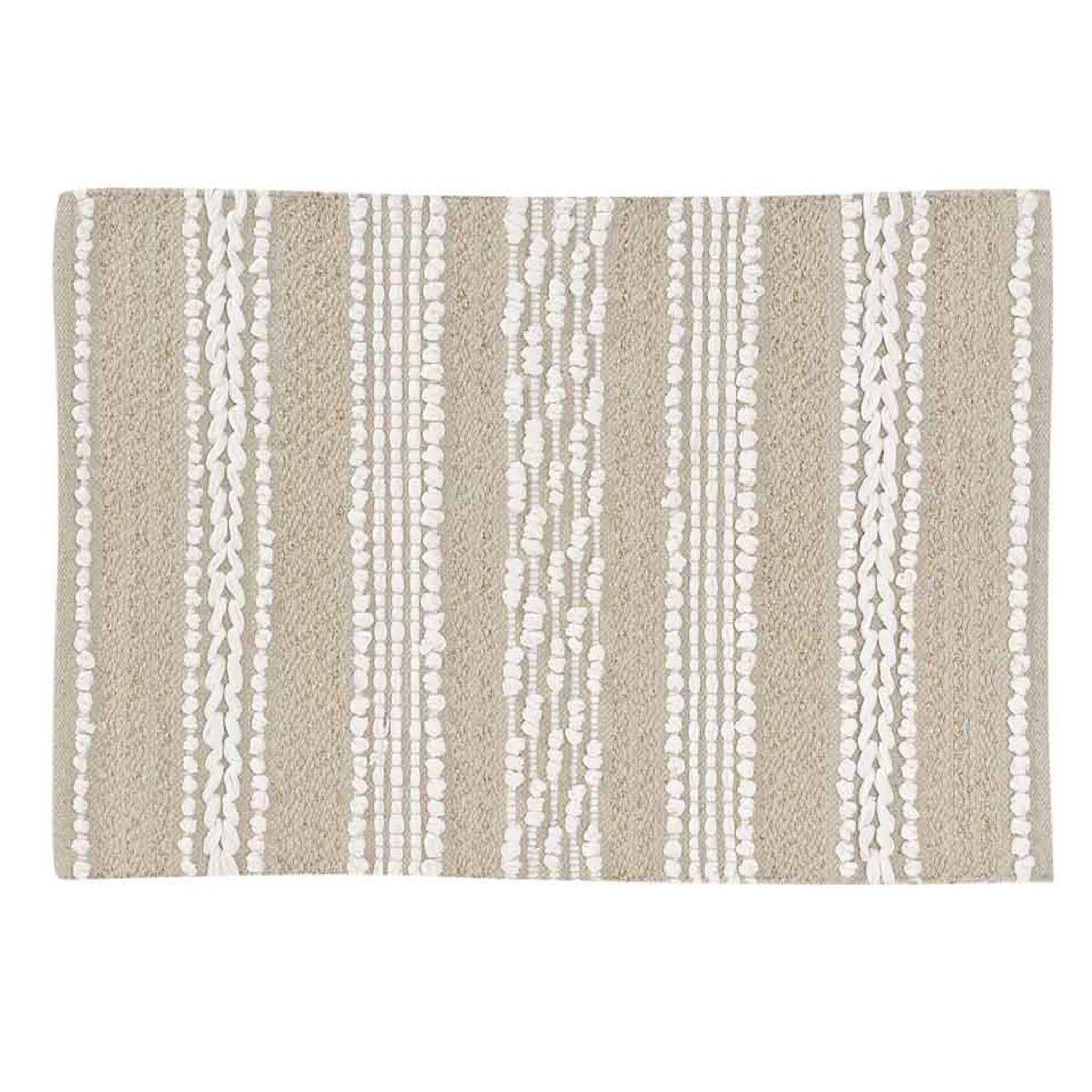 Douceur d'Intérieur Tapis déco  blanca  60x90cm naturel & blanc