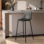 Voir la diapositive 2 : Rendez vous déco Chaise pour îlot central 65 cm en cuir synthétique marron - Henrik