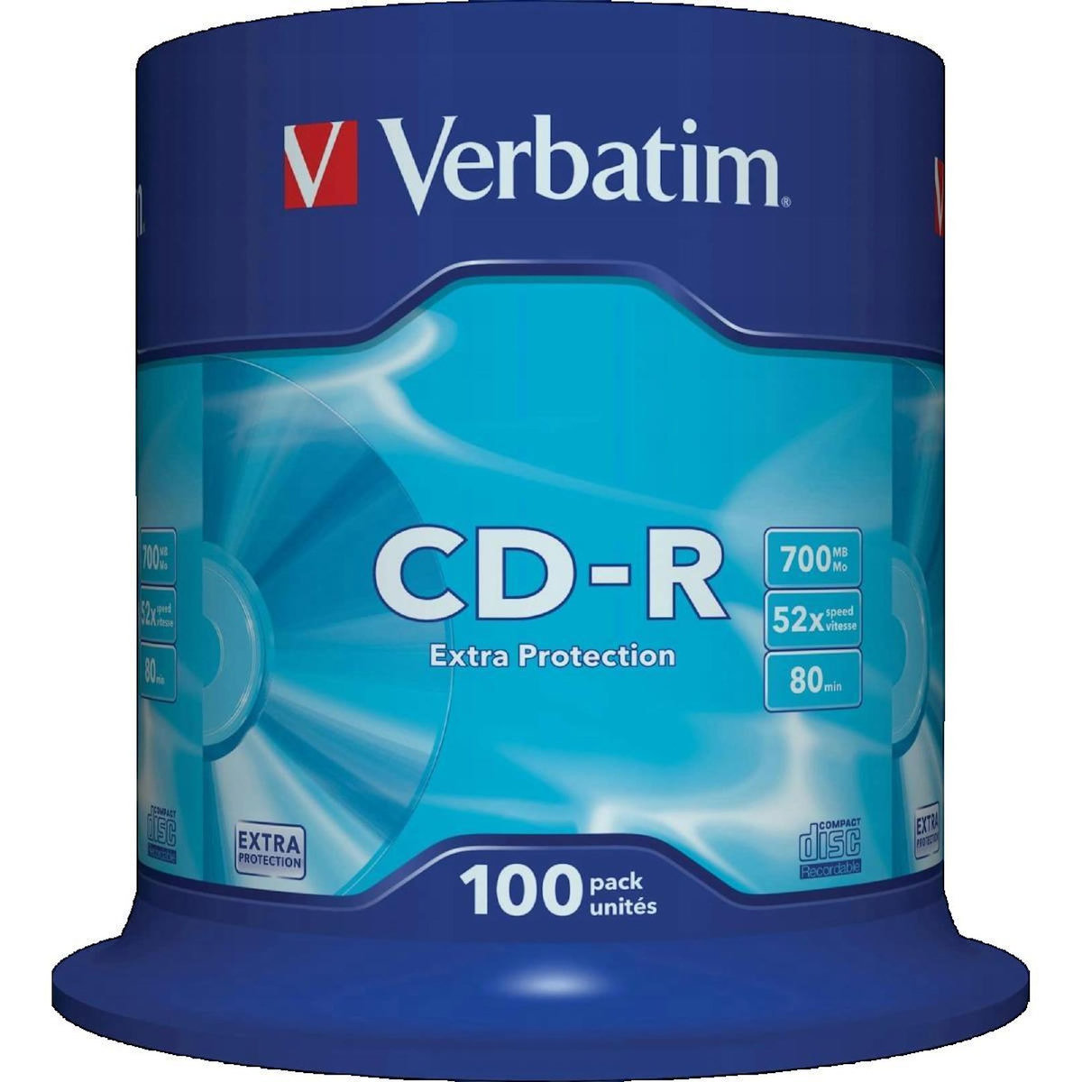 Verbatim Disques CD-R Verbatim 100 pièces 700 Mo 52x