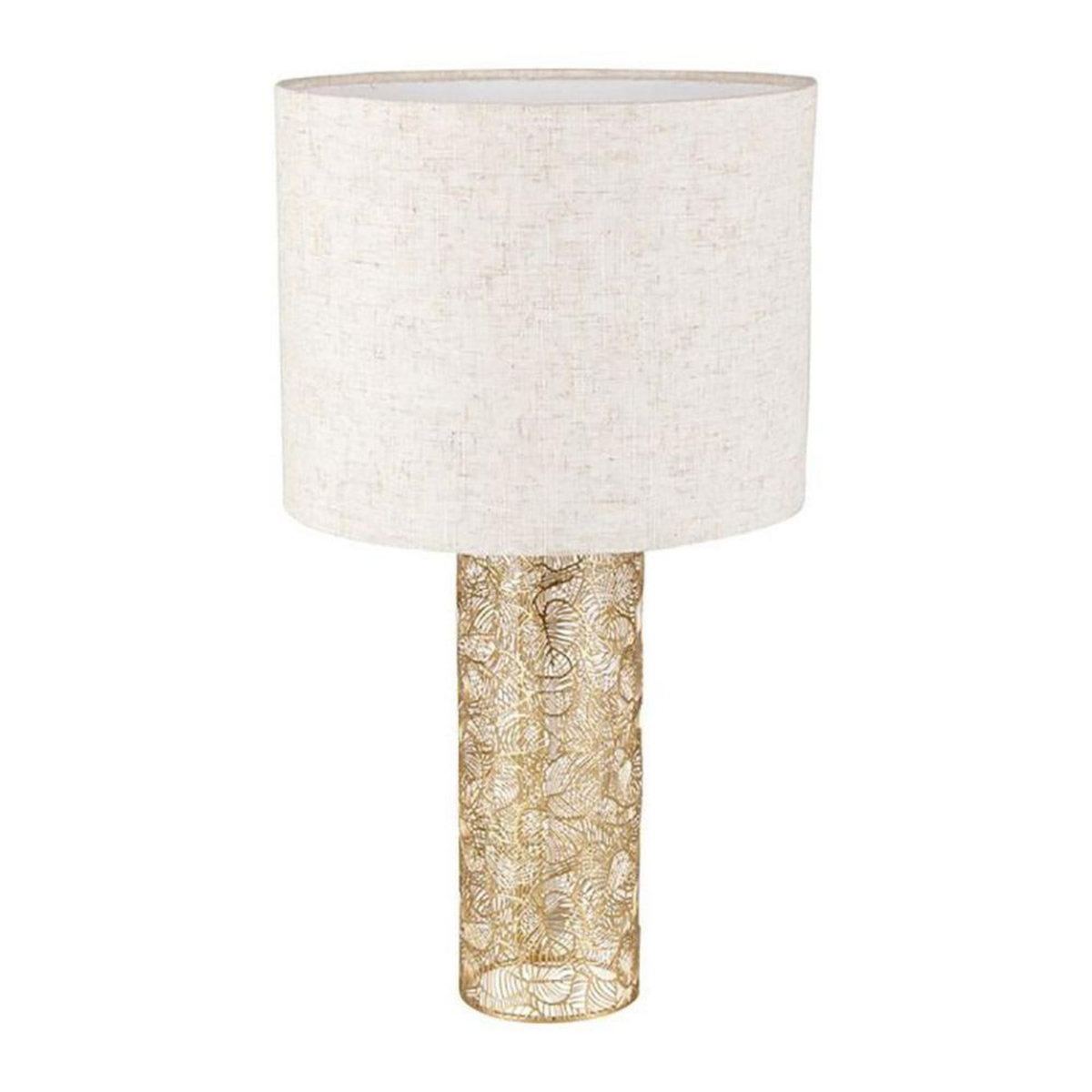 OSTARIA Lampe métal lin Calathéa beige dorée