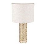 OSTARIA Lampe métal lin Calathéa beige dorée