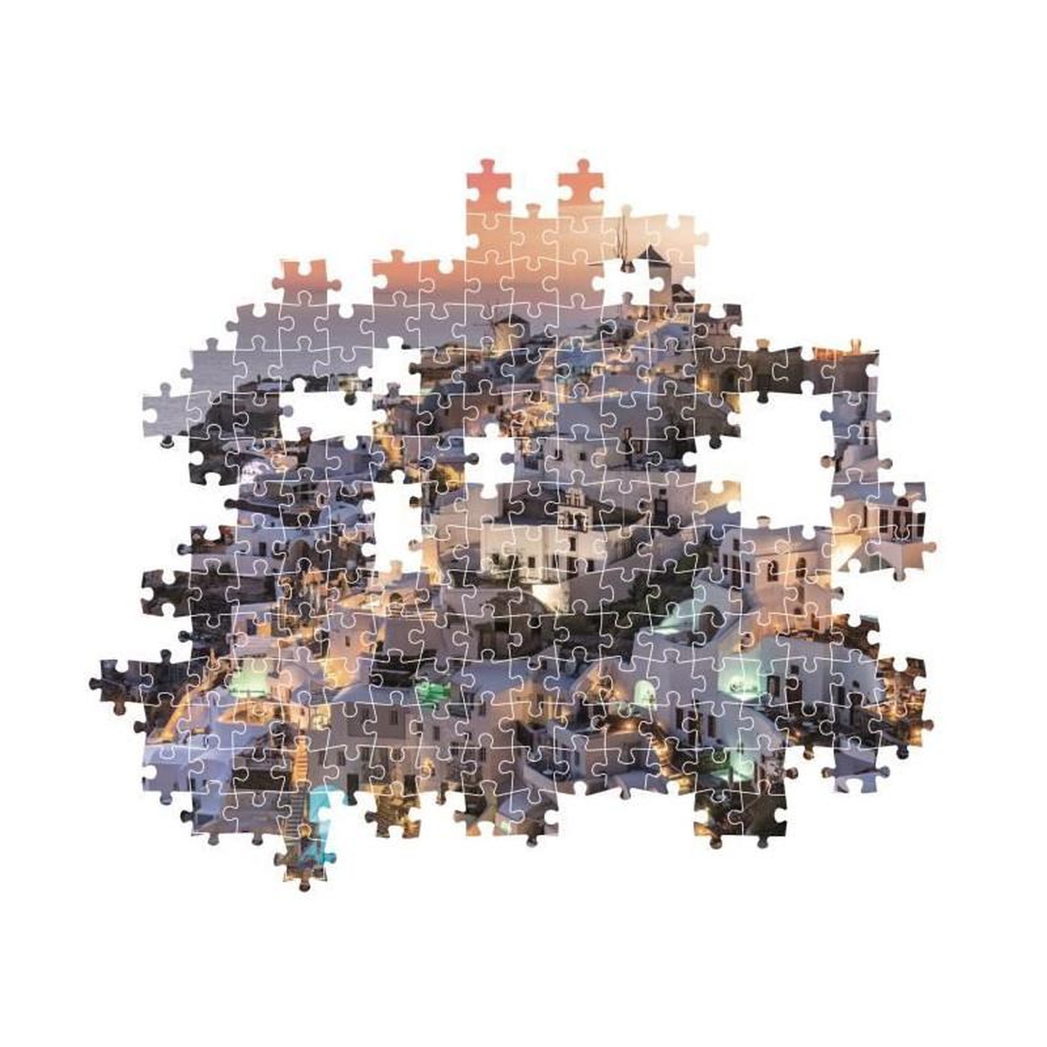 Voir la diapositive 3 : CLEMENTONI Puzzle 1000 pièces Shades of Santorini – Clementoni – Compact – Adulte – Haute qualité