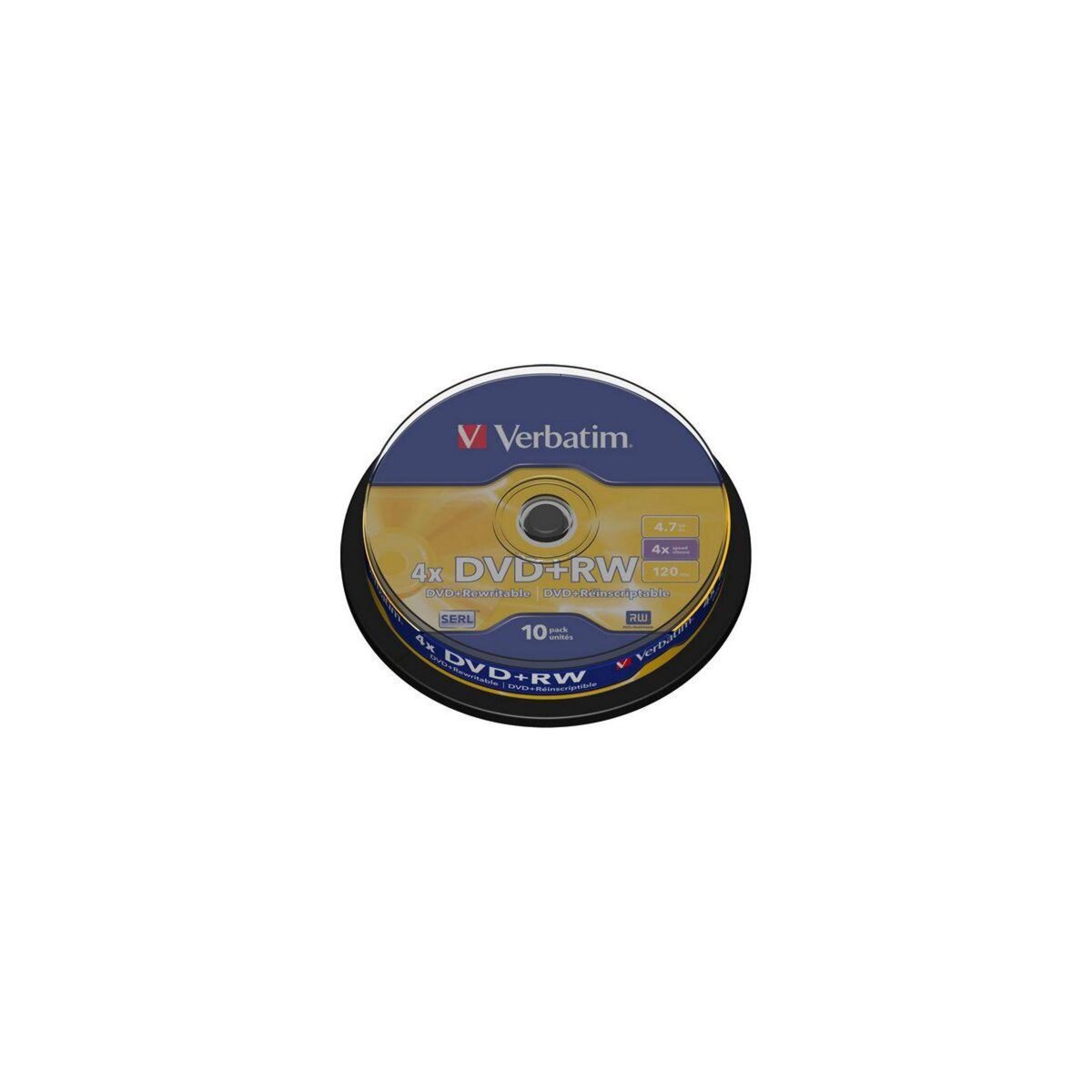 Verbatim DVD vierge DVD+RW 4.7GB 10PK P10 Spindle 4x