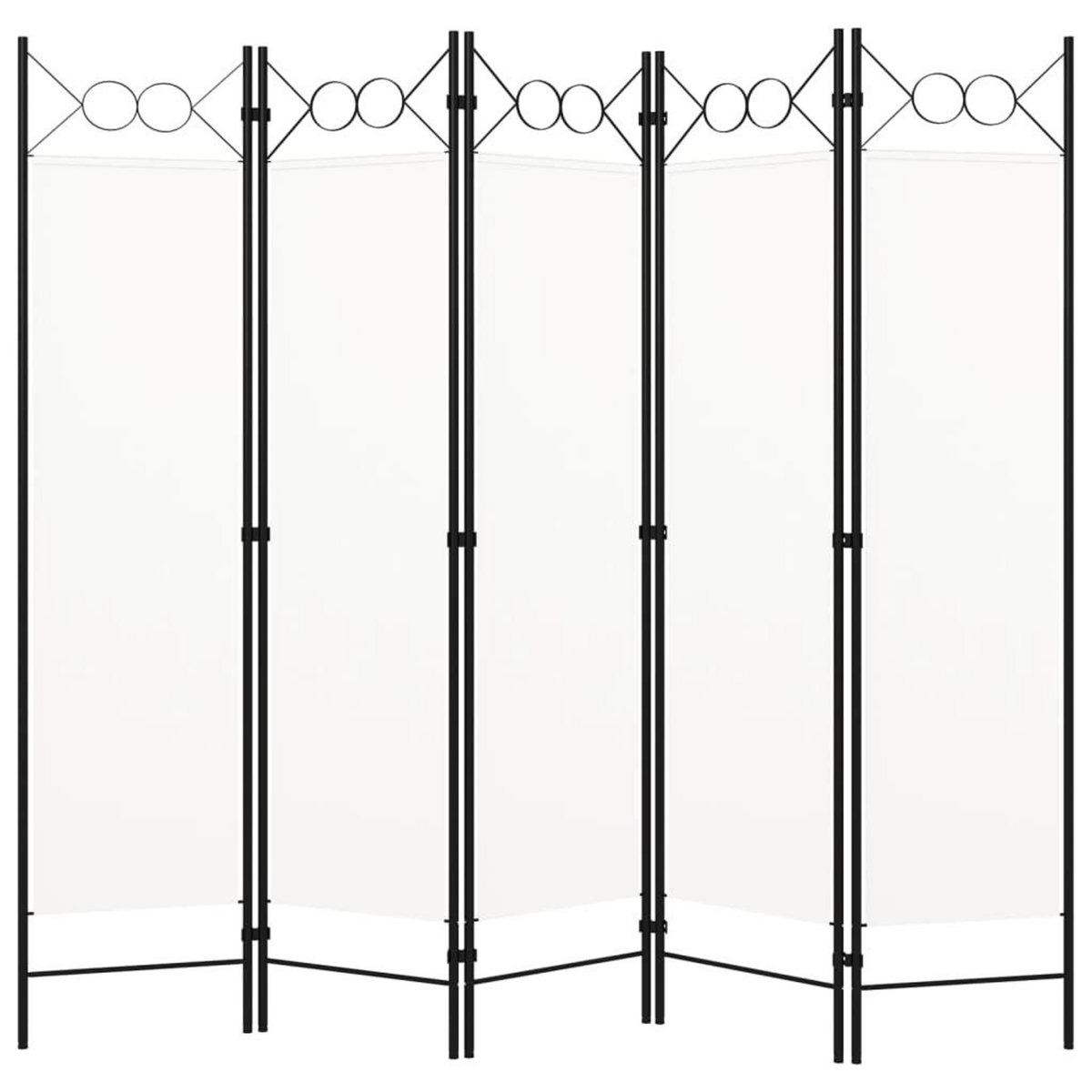 VIDAXL Cloison de separation 5 panneaux Blanc 200x180 cm