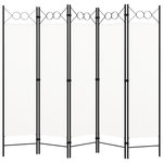 VIDAXL Cloison de separation 5 panneaux Blanc 200x180 cm