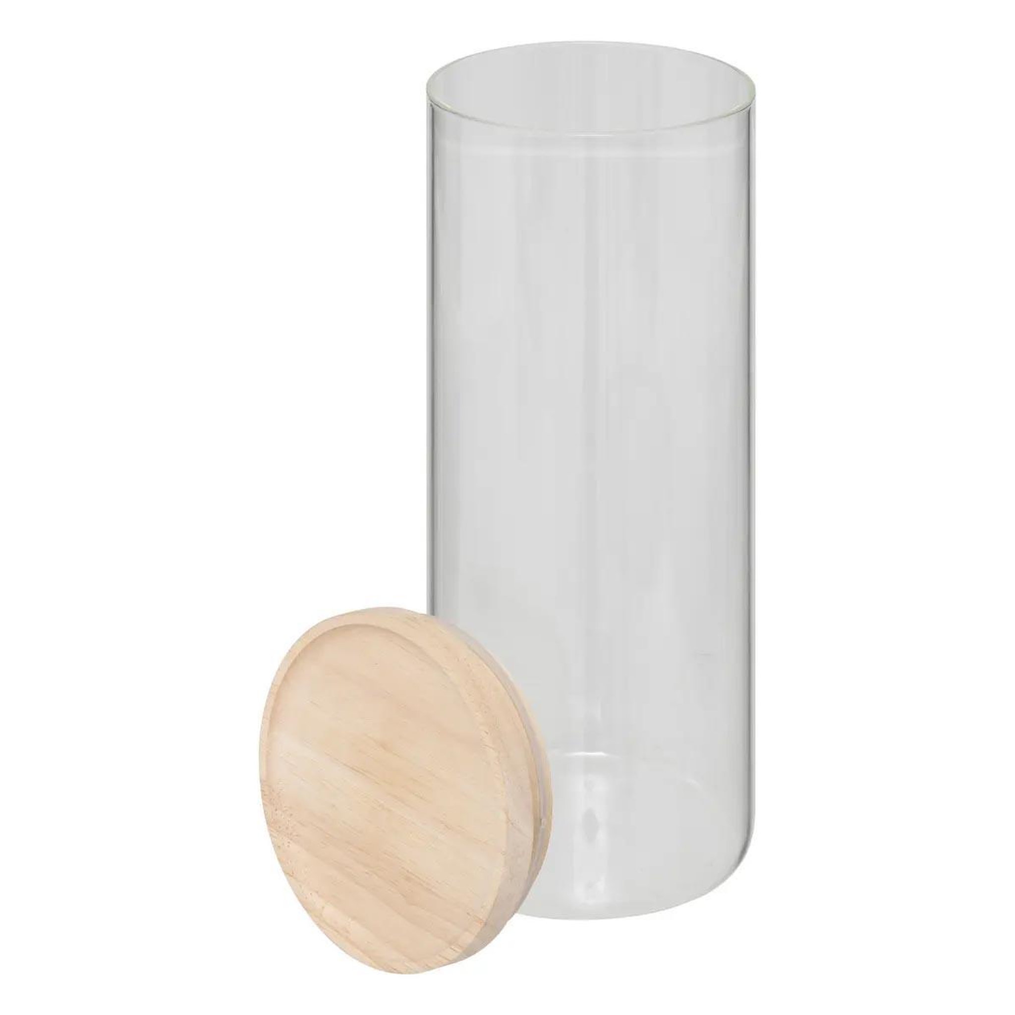 Voir la diapositive 2 : FIVE Bocal en verre haut  hermet  1,6l transparent & naturel