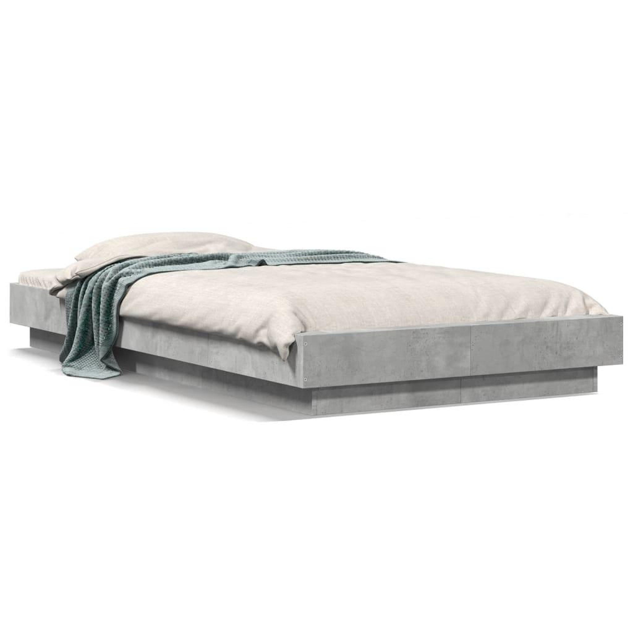 Voir la diapositive 2 : VIDAXL Cadre de lit sans matelas gris beton 90x200 cm