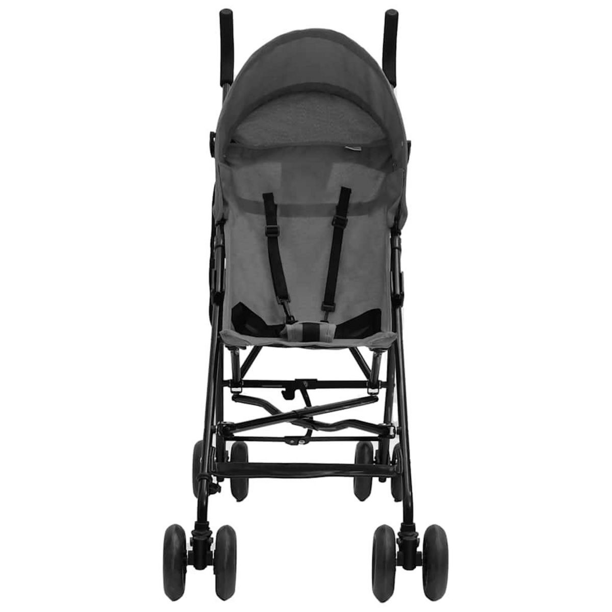 VIDAXL Poussette bebe Gris clair et noir Acier