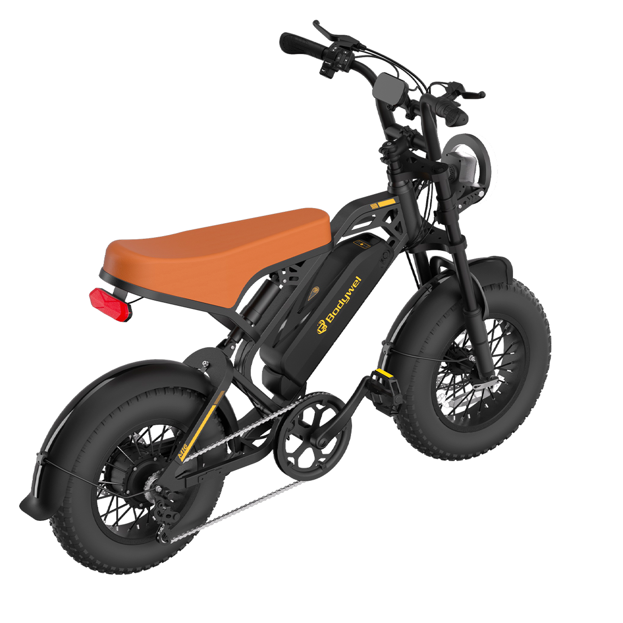 Voir la diapositive 3 : BODYWEL Vélo électrique rétro à gros pneus bodywel m16, batterie amovible 48 v 15 ah, 16 pouces