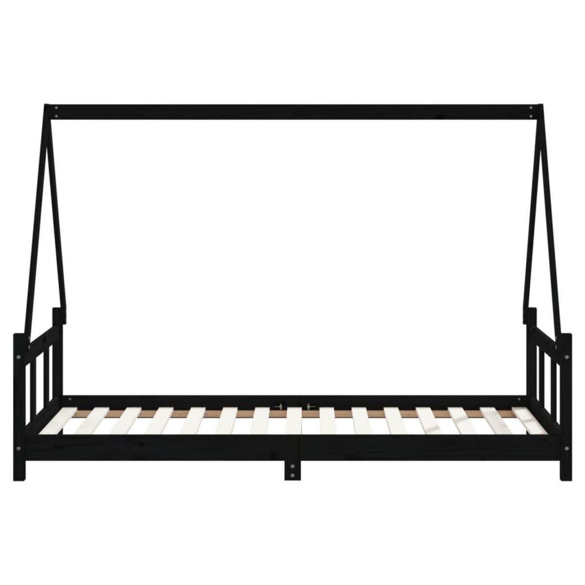 VIDAXL Cadre de lit pour enfants noir 90x190 cm bois de pin massif