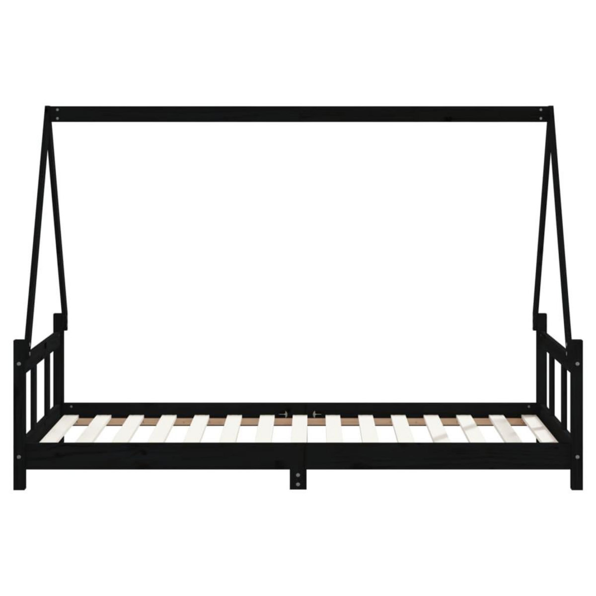 VIDAXL Cadre de lit pour enfants noir 90x190 cm bois de pin massif