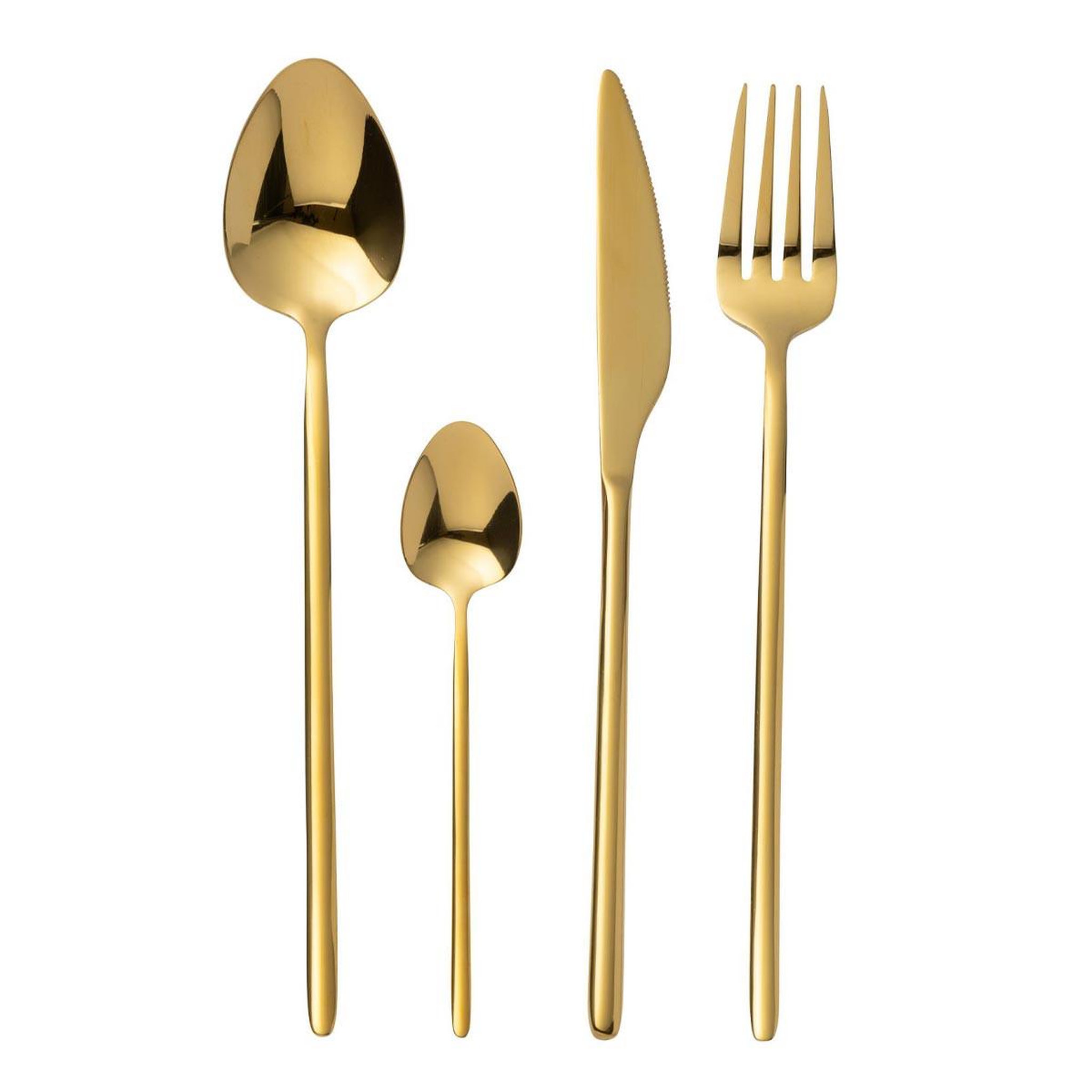 J-LINE Ménagère 24 pièces en inox  irvin brillant  27cm or