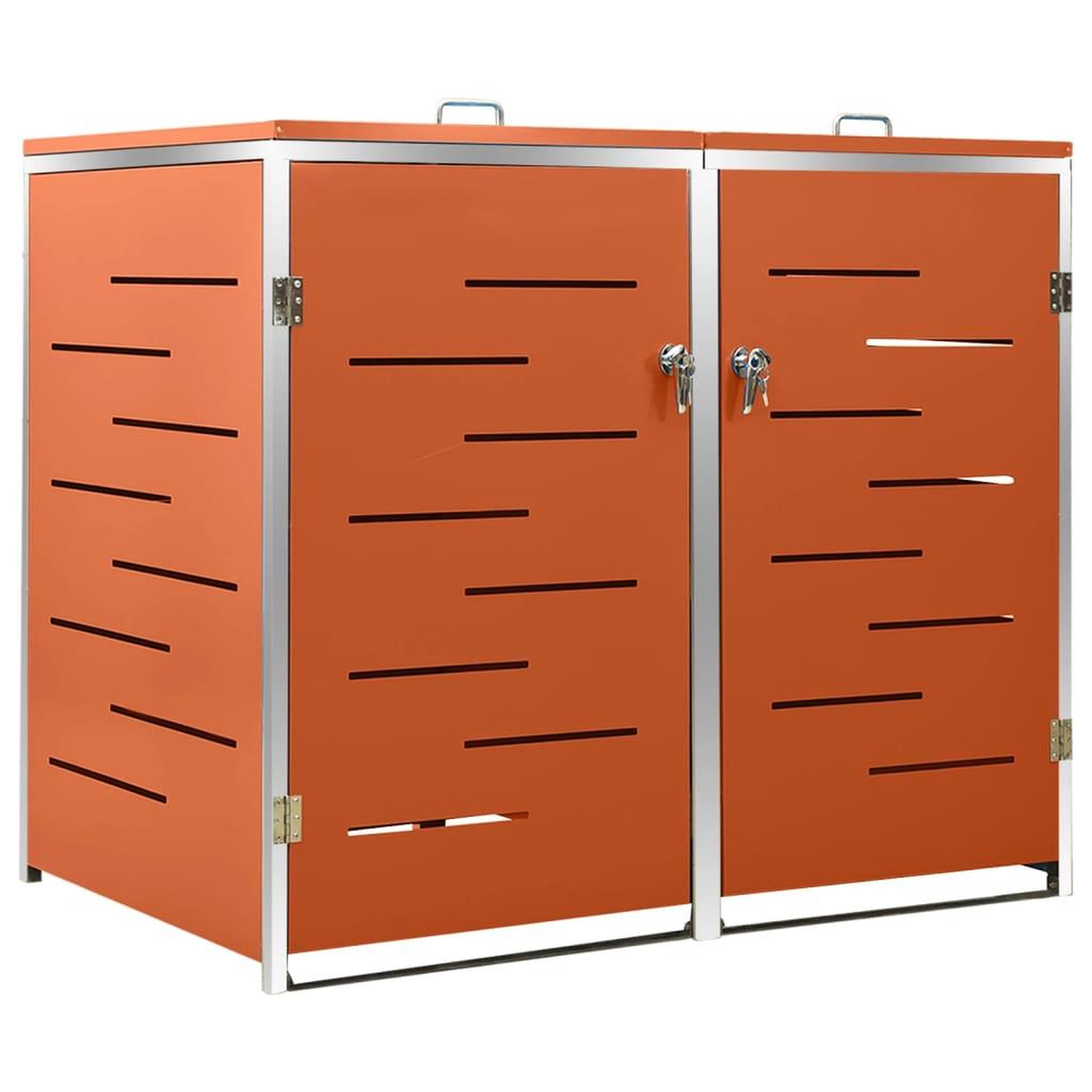 Voir la diapositive 2 : VIDAXL Abri pour deux poubelles 138x77,5x112,5 cm Inox
