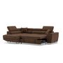 Voir la diapositive 3 : BEST MOBILIER Baoji - canapé d'angle gauche 5 places convertible avec têtières et coffre en velours côtelé