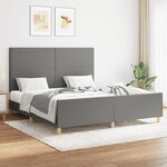 VIDAXL Cadre de lit sans matelas gris fonce 160x200 cm tissu