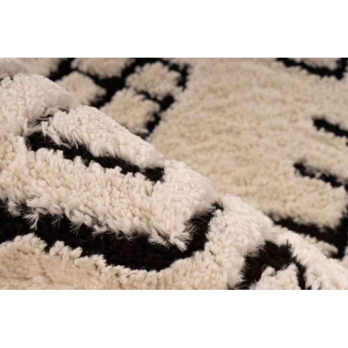 Paris Prix Tapis Tissé Ethnique avec Franges  Lovis V  Blanc