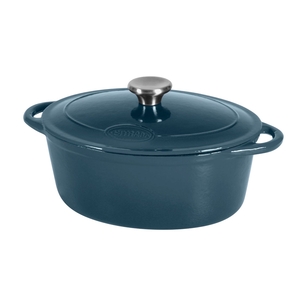 SITRAM Cocotte ovale 9L bleu d'artois en fonte émaillée