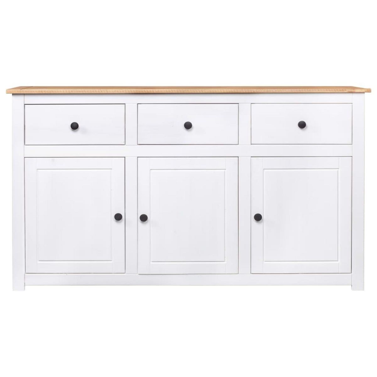 VIDAXL Buffet Blanc 135x40x80 cm Pin solide Gamme Panama