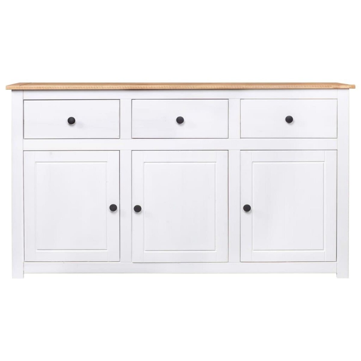 VIDAXL Buffet Blanc 135x40x80 cm Pin solide Gamme Panama