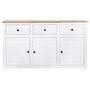 Voir la diapositive 2 : VIDAXL Buffet Blanc 135x40x80 cm Pin solide Gamme Panama