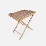 SWEEEK Desserte de jardin en bois 68x44cm - Murcia - Plateau amovible sur pied, table d'appoint, table basse. Coloris disponibles : Marron