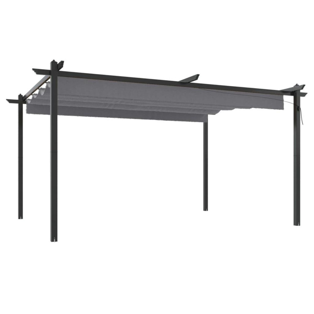 VIDAXL Tonnelle de jardin avec toit retractable 4x3 m Anthracite
