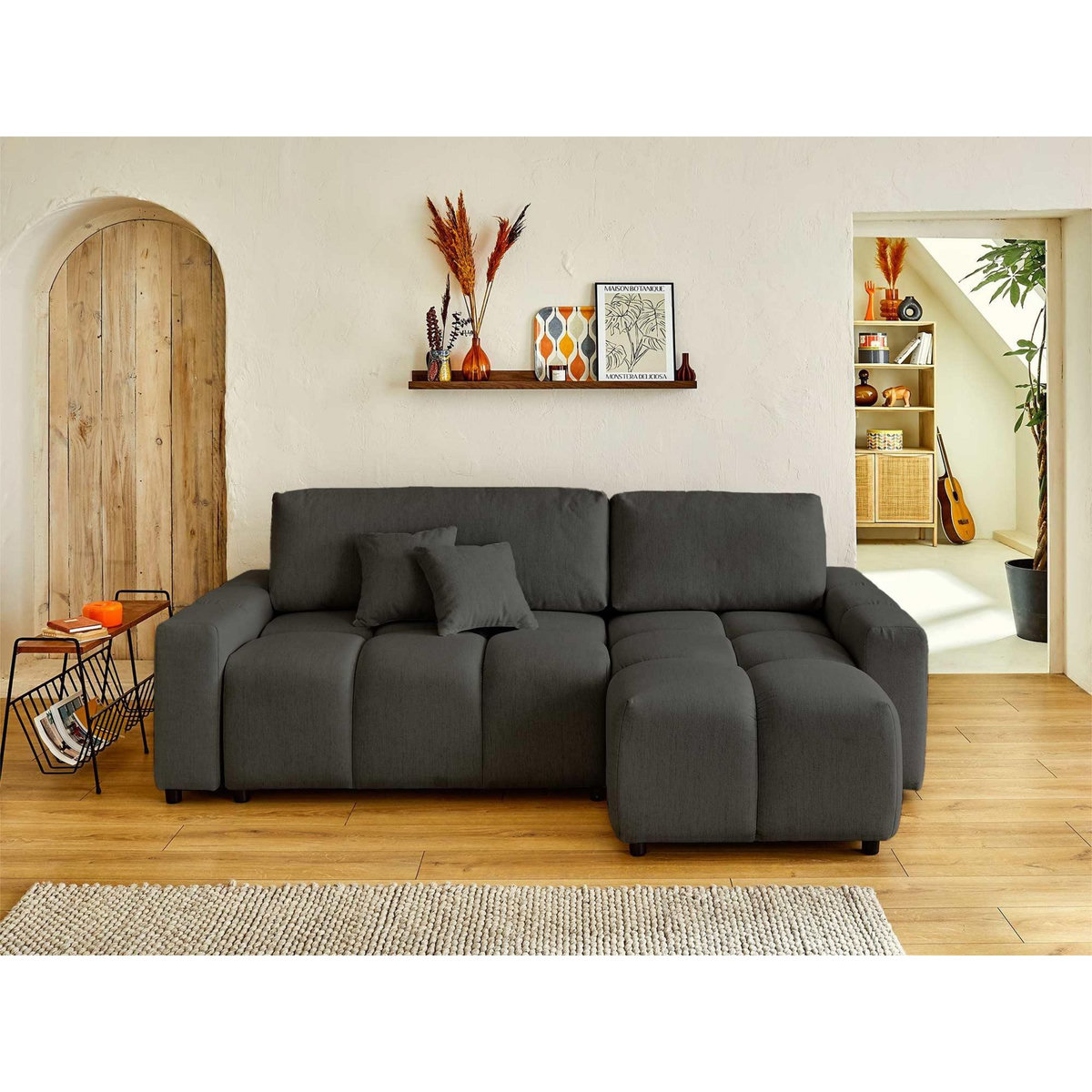 LISA DESIGN Crocus - canapé d'angle réversible - 4 places - convertible avec coffre - en tissu