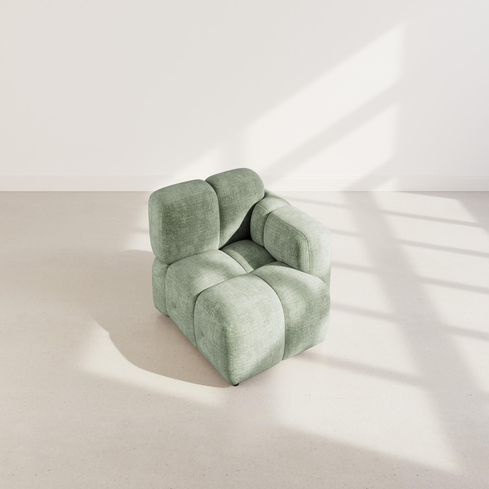 Voir la diapositive 3 : BEST MOBILIER Grace - module d'assise droit en velours texturé