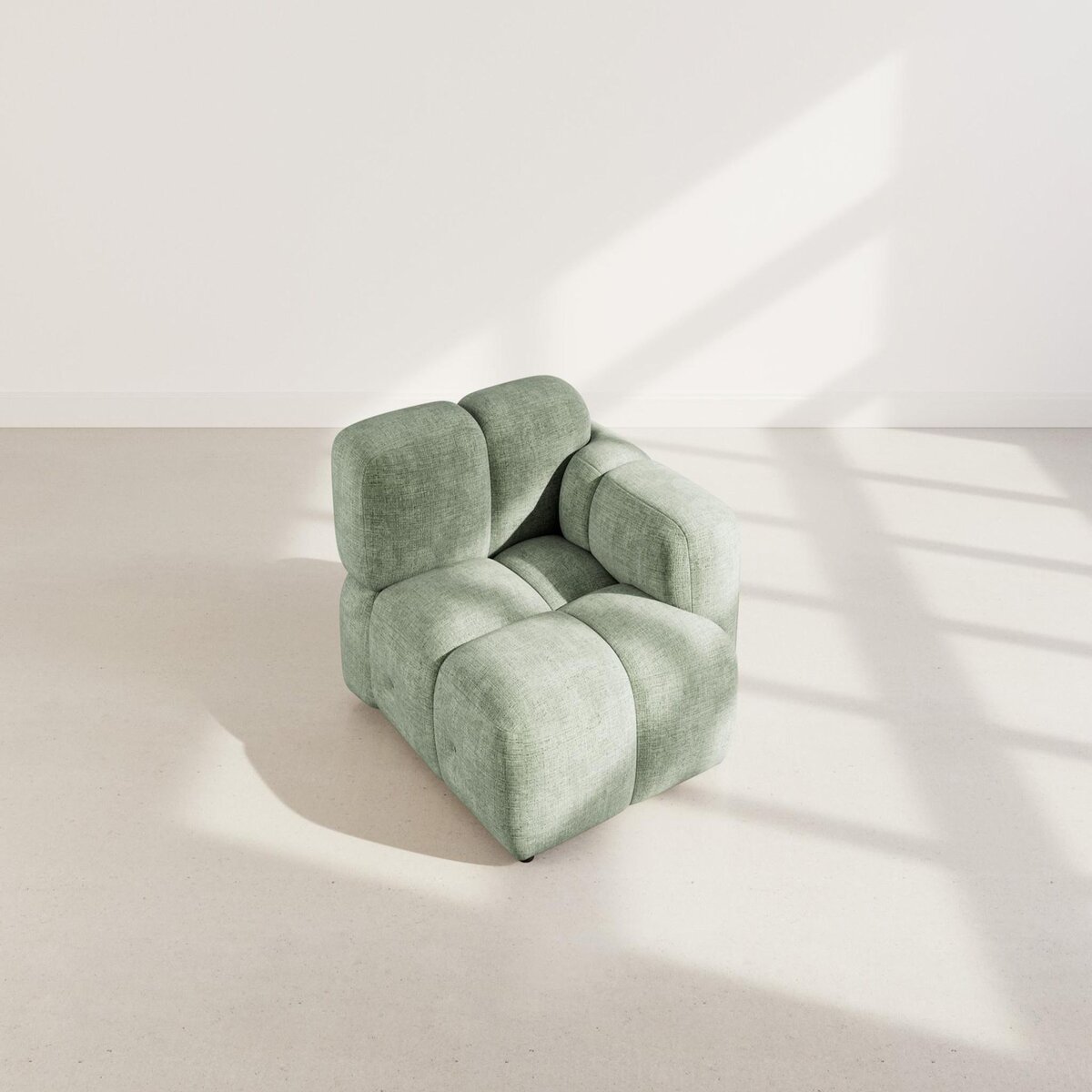 LISA DESIGN Grace - module d'assise droit en velours texturé