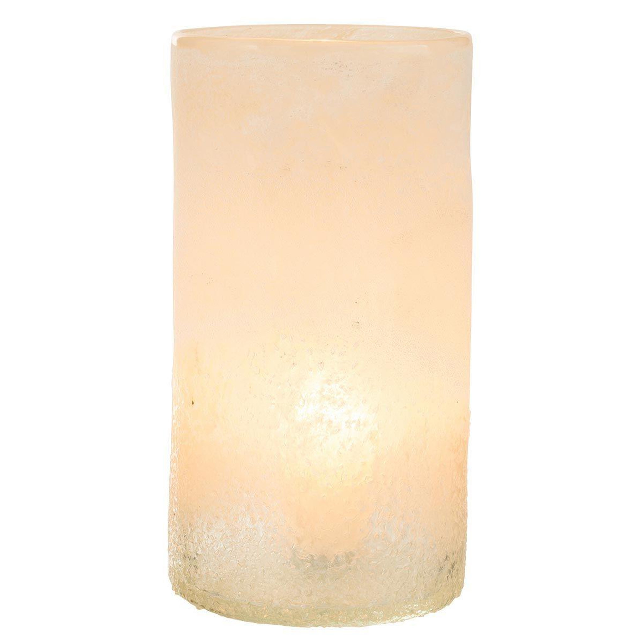 Voir la diapositive 2 : J-LINE Vase Cylindre en Verre  Sumina  29cm Beige
