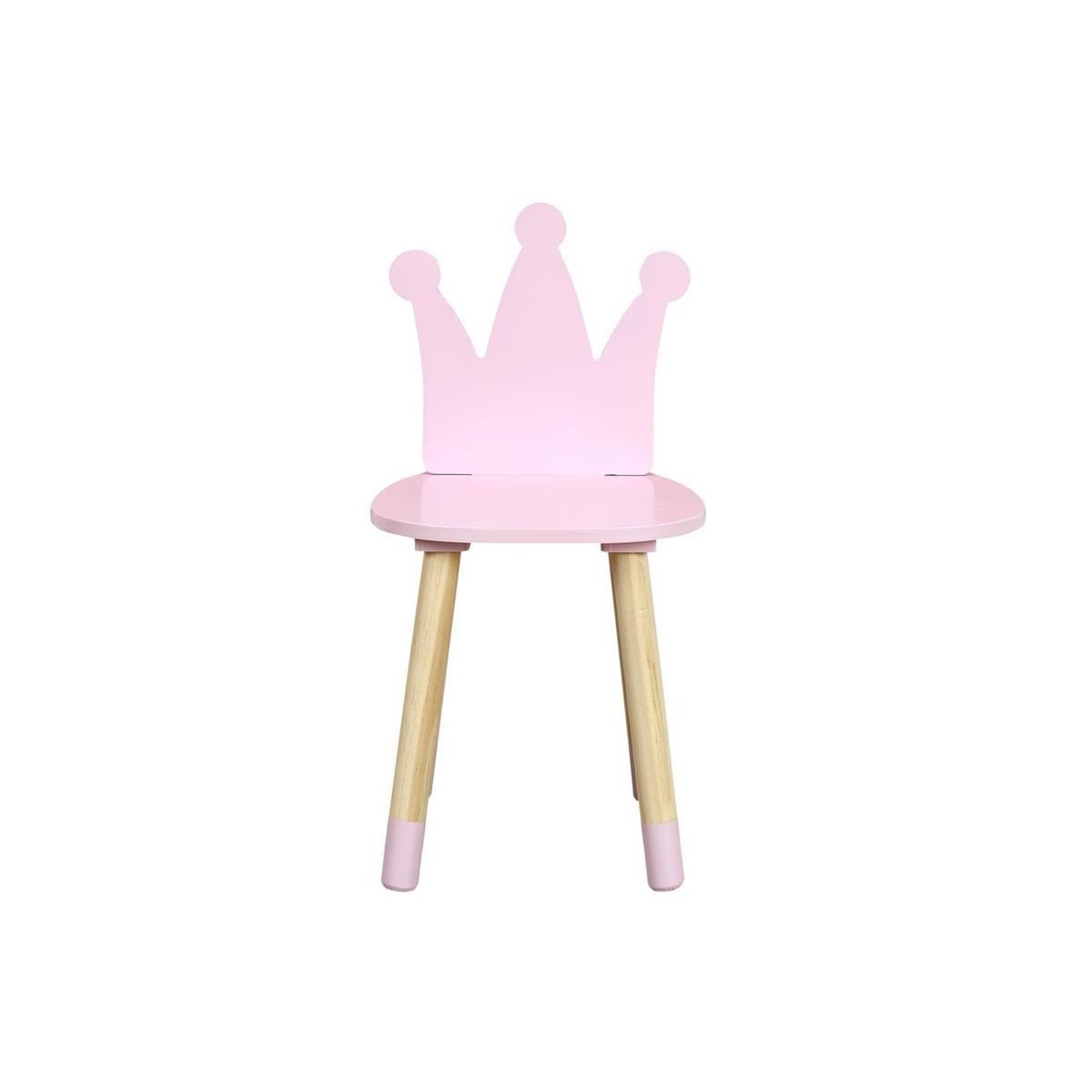 Voir la diapositive 1 : HOME DECO KIDS Chaise enfant en bois  couronne  54cm rose