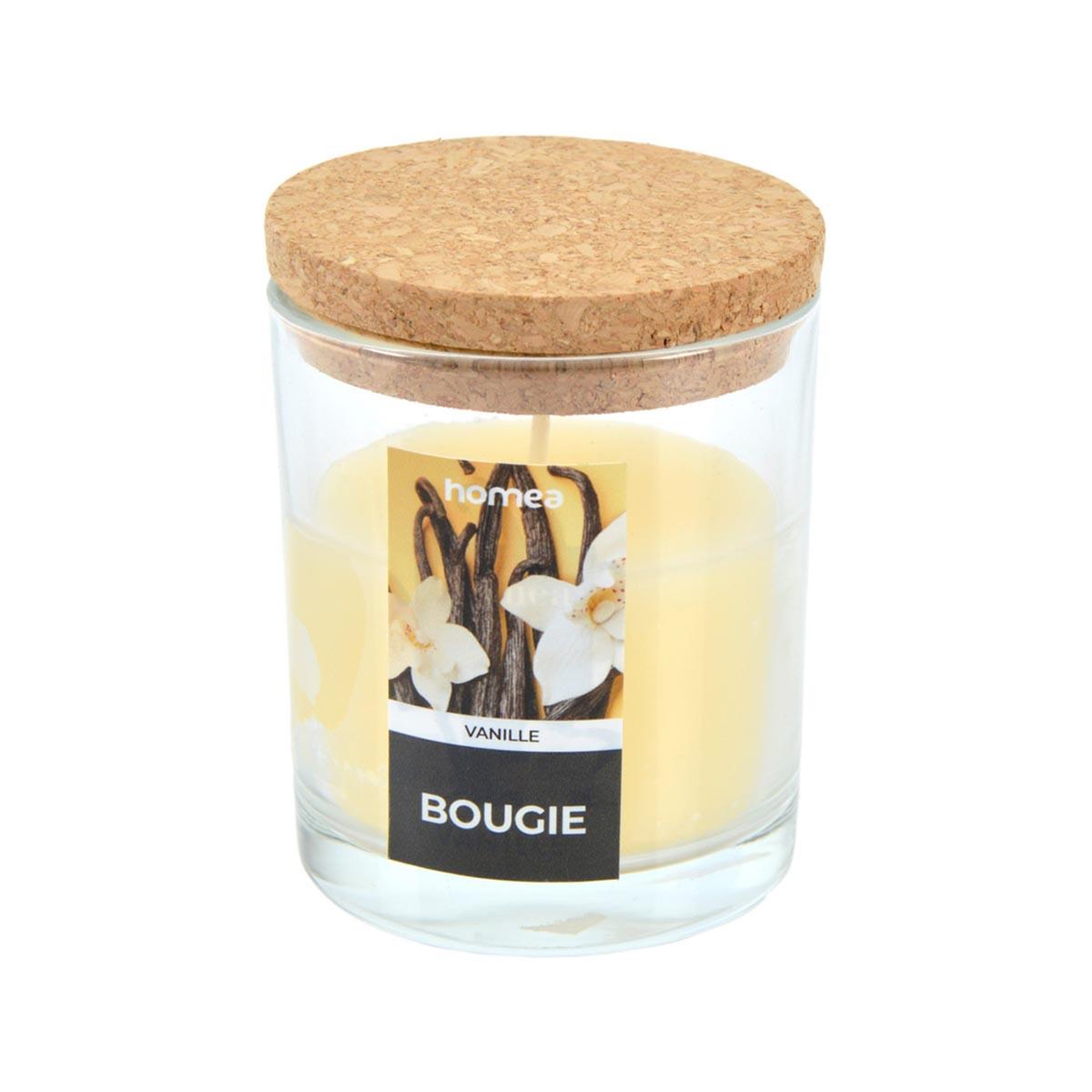 HOMEA Bougie verrine parfumée  essentiel ii  8cm vanille