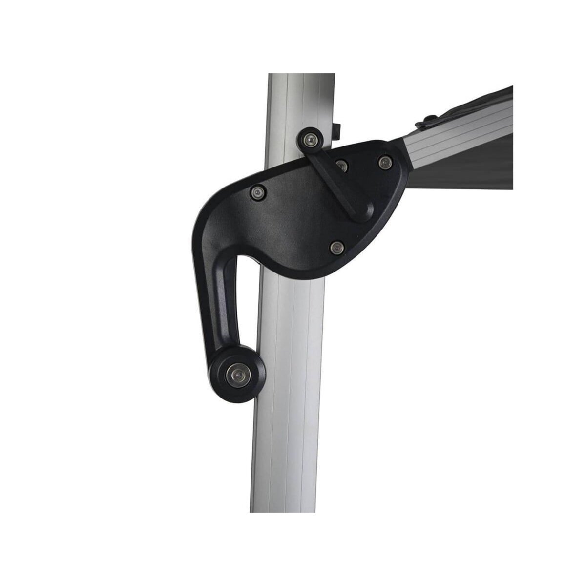 HESPERIDE Parasol déporté droit carré Equador Ardoise avec LED 3 x 3 m - Hespéride