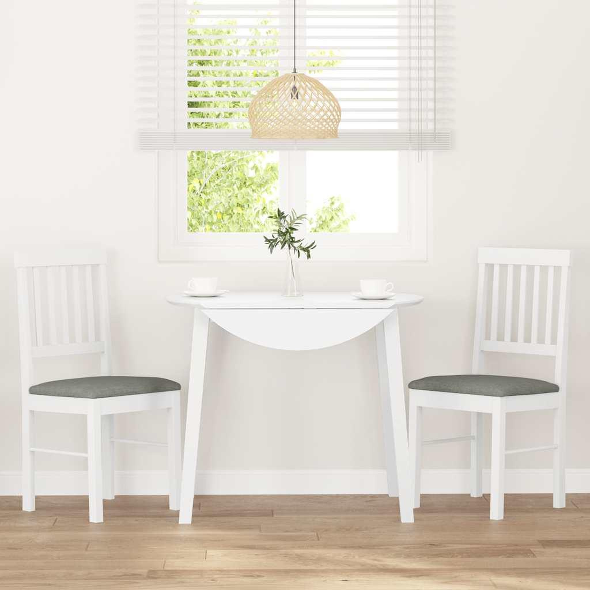 Voir la diapositive 3 : VIDAXL Chaises a manger coussins 2 pcs blanc bois massif caoutchouc