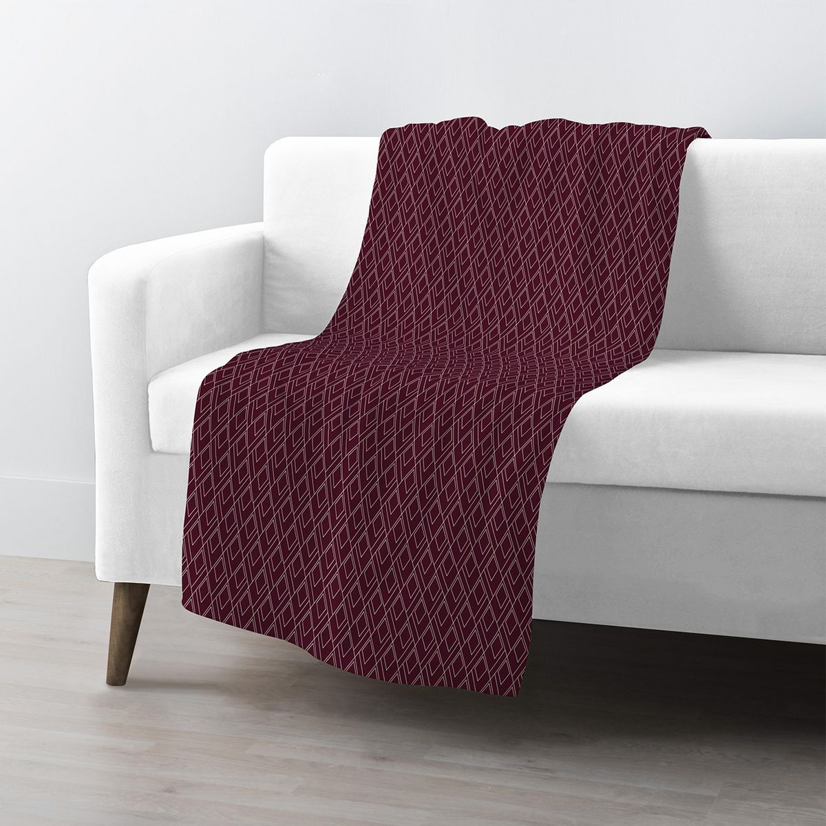 Plaid coral fantaisie motifs losanges VILLADECO ZAHAR