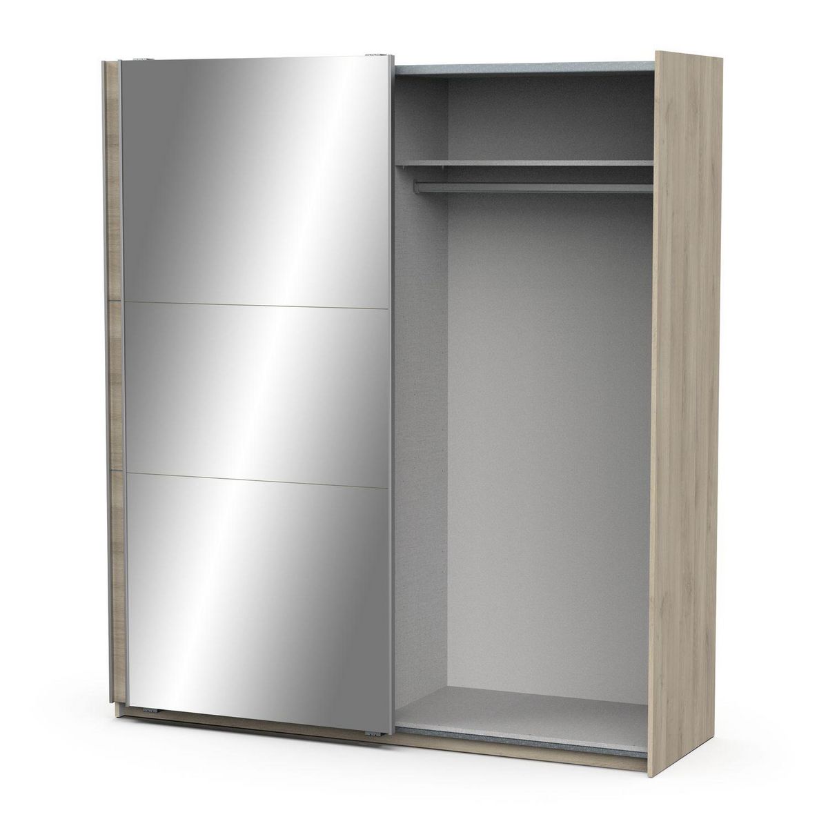 Armoire 2 portes coulissantes 1 miroir L180 cm THIBAULT