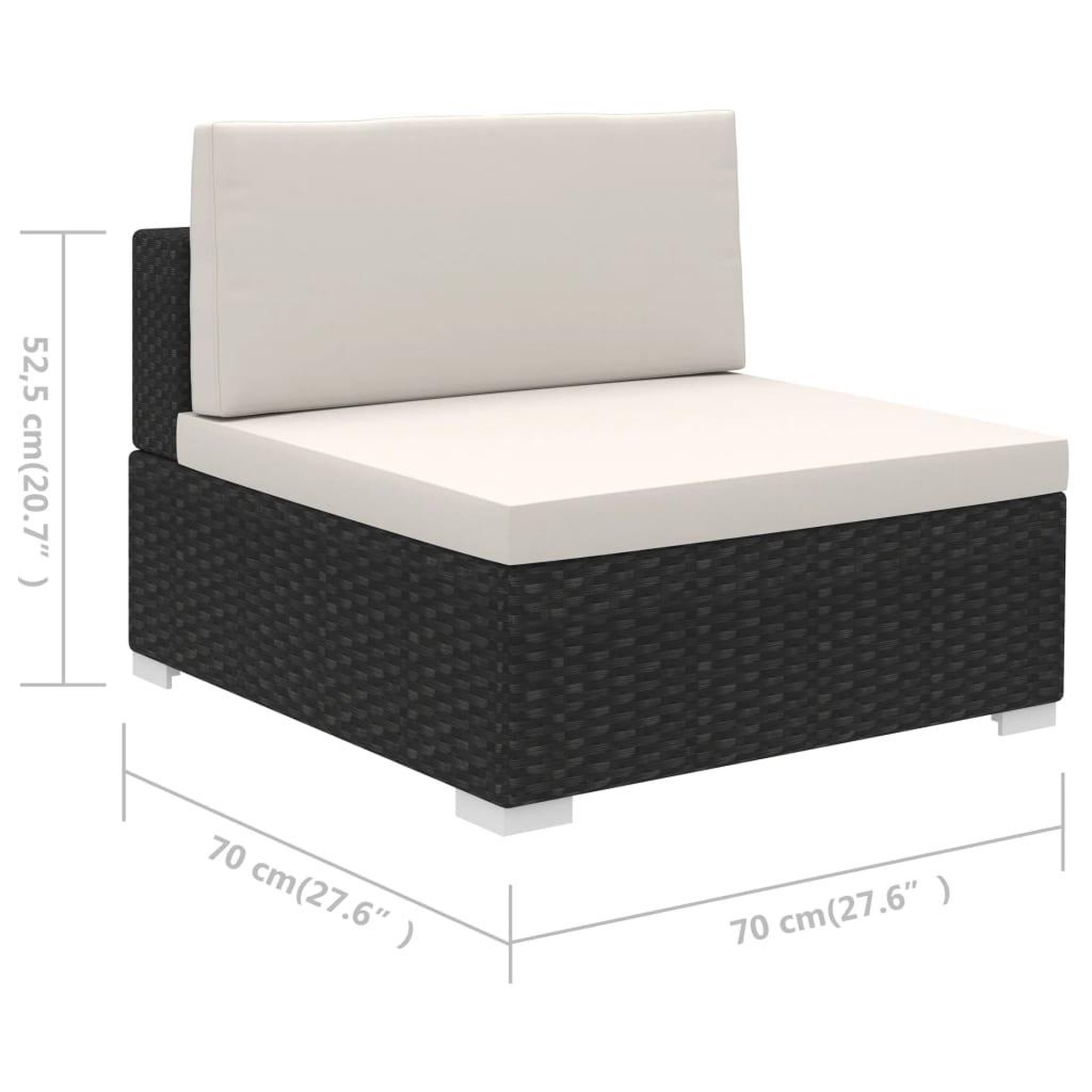Voir la diapositive 6 : VIDAXL Salon de jardin 6 pcs avec coussins Resine tressee Noir