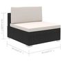 Voir la diapositive 6 : VIDAXL Salon de jardin 6 pcs avec coussins Resine tressee Noir