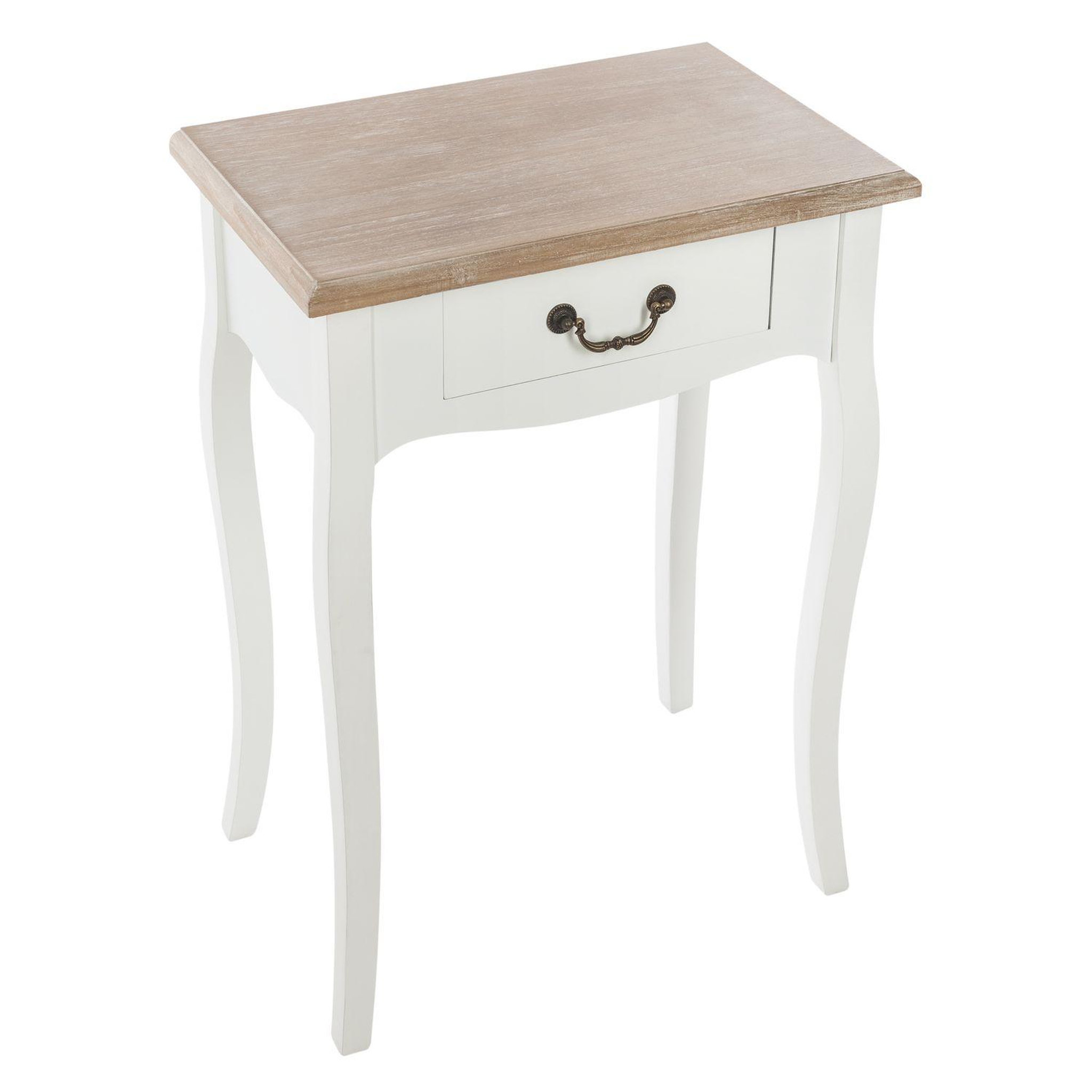 ATMOSPHERA Table de chevet Chrysa - L. 47 x H. 65 cm. Coloris disponibles : Blanc